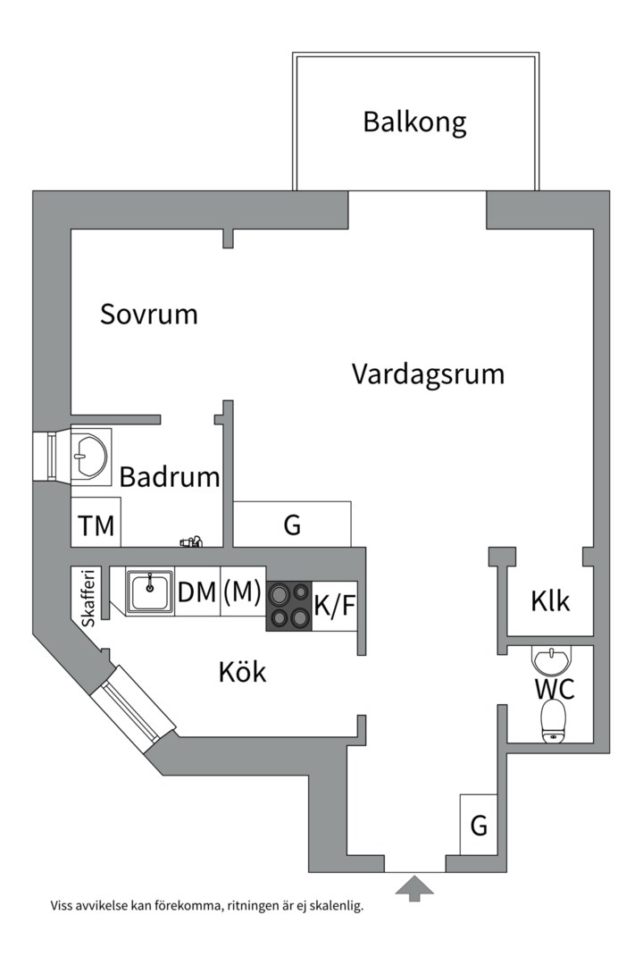 Planlösning från Tre liljor 5B, Såld i Vasastan, Stockholm