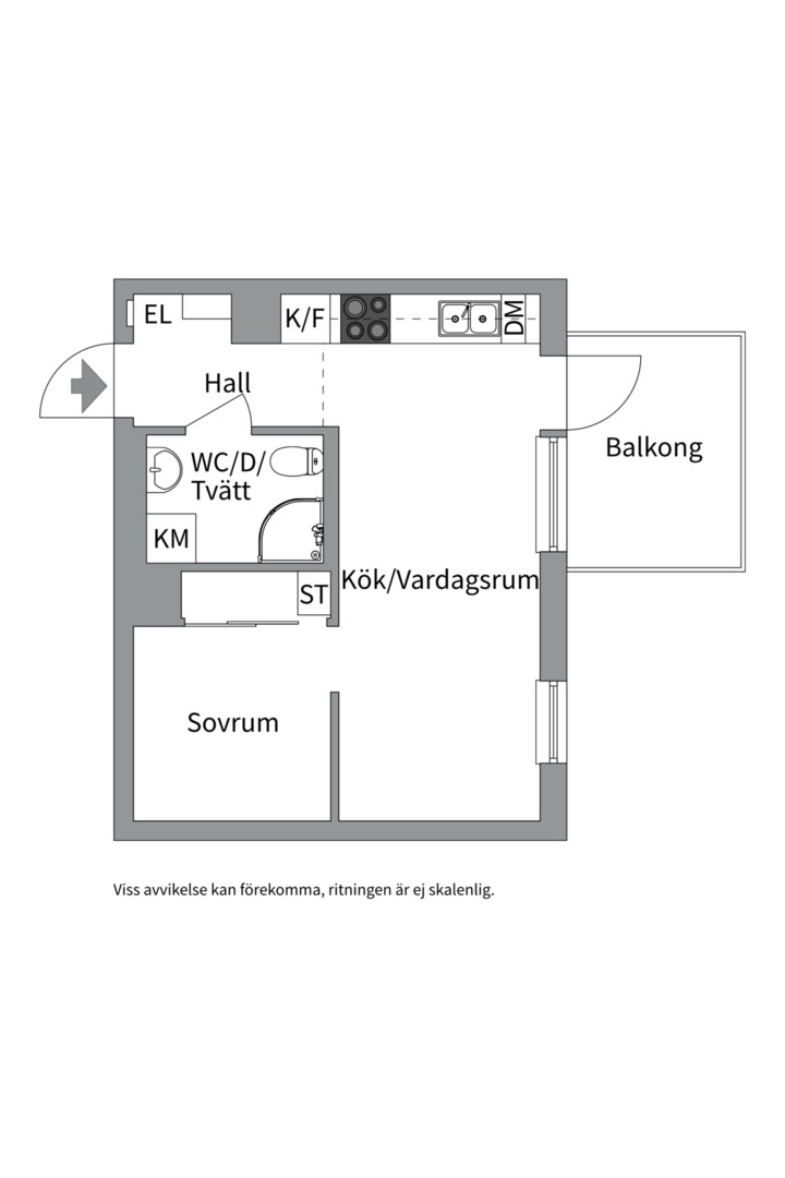 Planlösning från Kungsgatan 93E, Till salu i Kungsängen, Uppsala