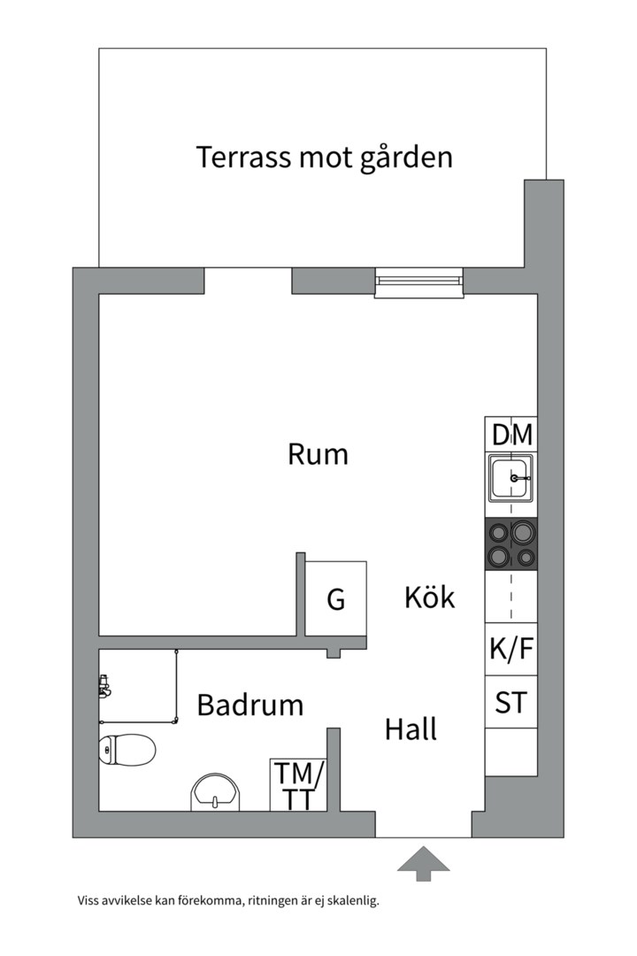 Planlösning från Prefektgatan 3, Såld i Rosendal, Uppsala