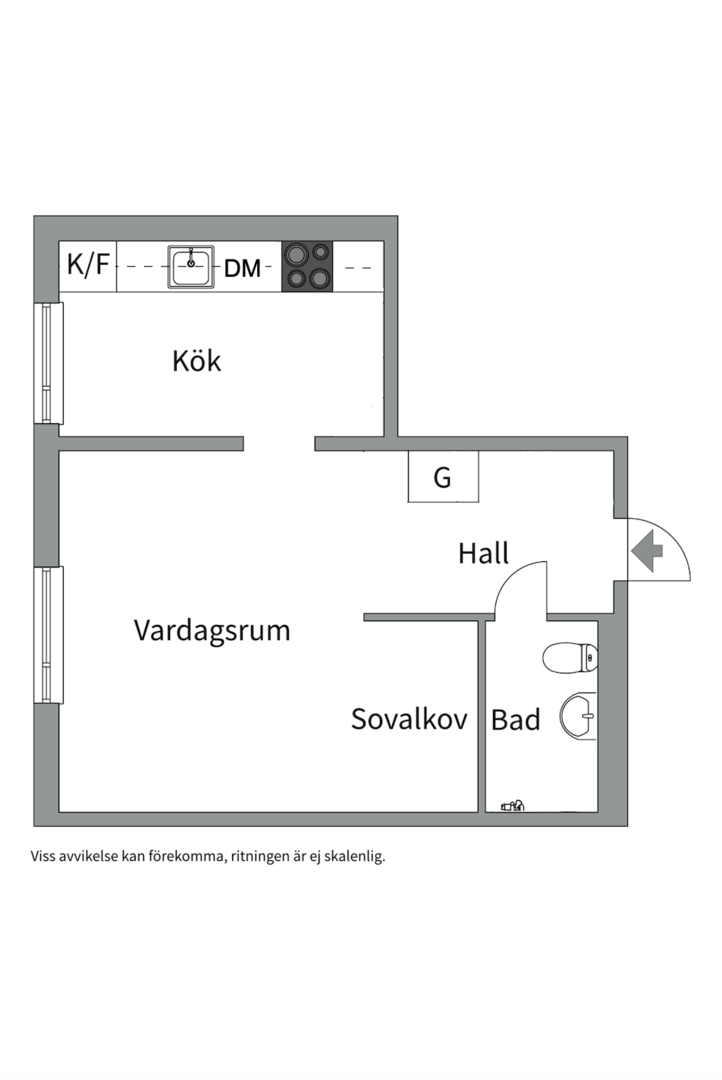 Planlösning från Rekylgatan 14, Till salu i Haga, Västerås