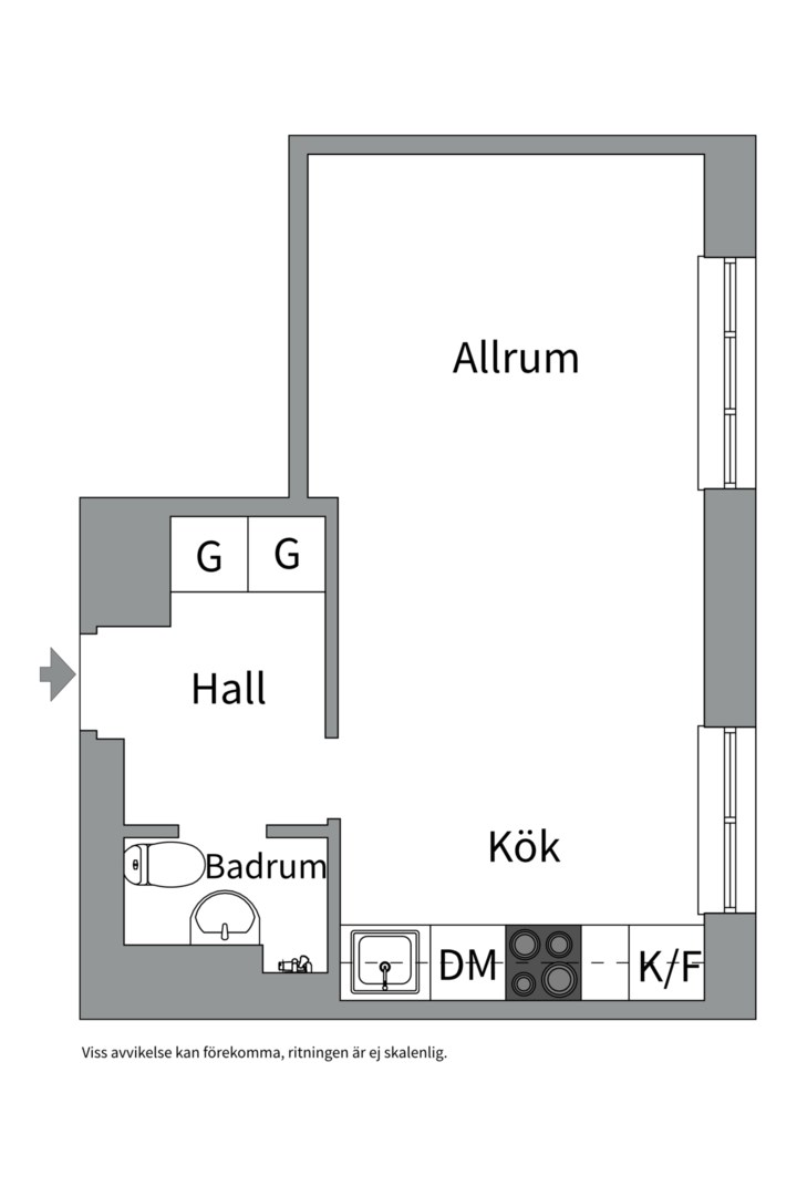 Planlösning från Valsbergs gränd 7, Kommande i Midsommarkransen, Stockholm