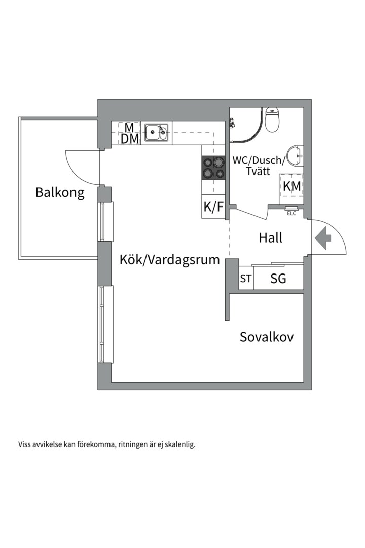 Planlösning från Kungsgatan 91B, Kommande i Kungsängen, Uppsala