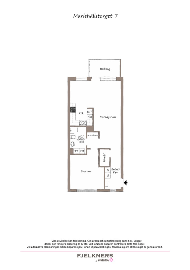 Planlösning från Mariehällstorget 7, Kommande i Bromma - Mariehäll, Stockholm