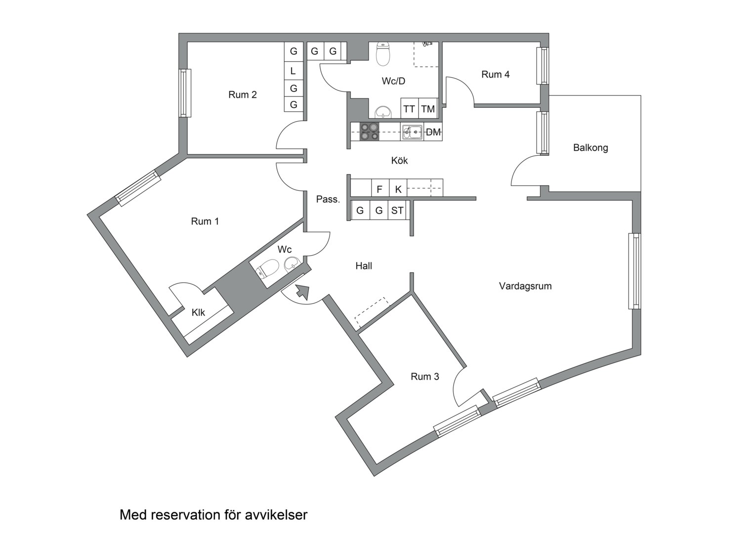 Planlösning från Gustav III:s boulevard 49, Kommande i Frösunda, Solna