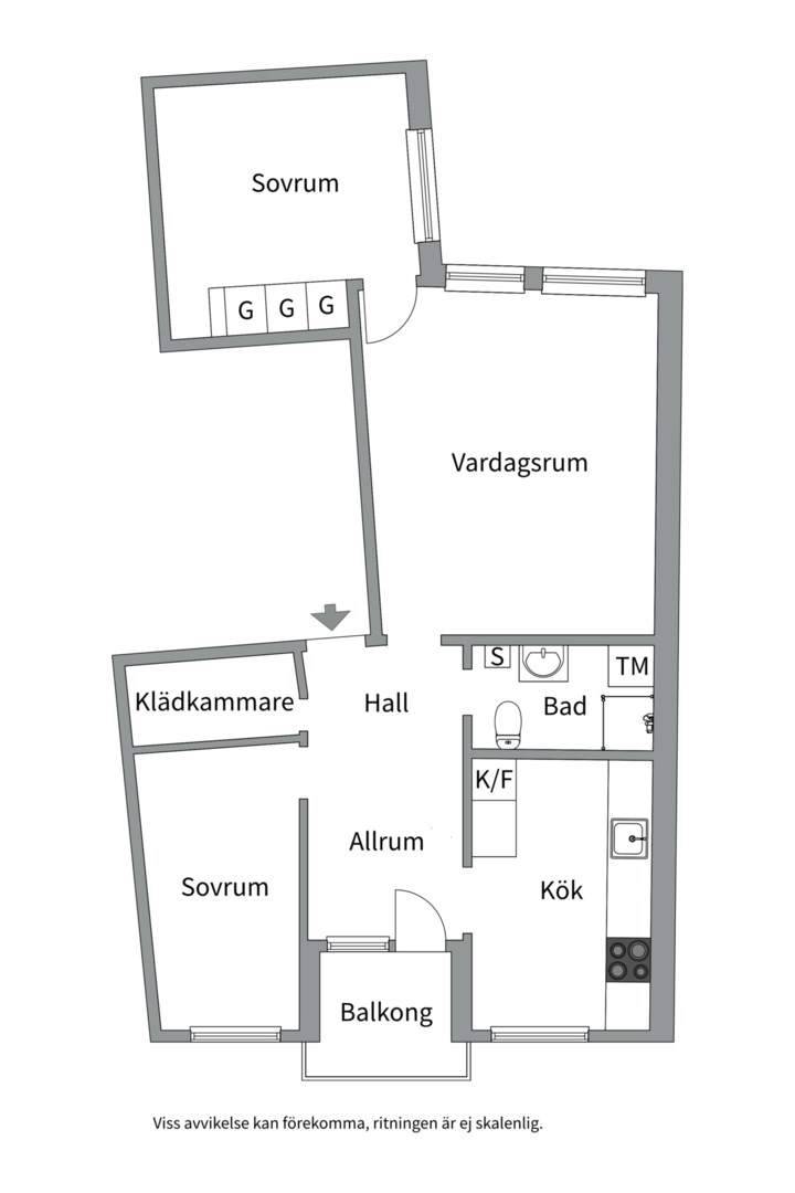 Planlösning från Fjärdhundragatan 48, Såld i Tunabackar, Uppsala
