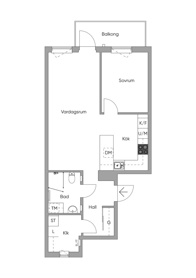 Planlösning från Armborstvägen 12, Till salu i , Stockholm