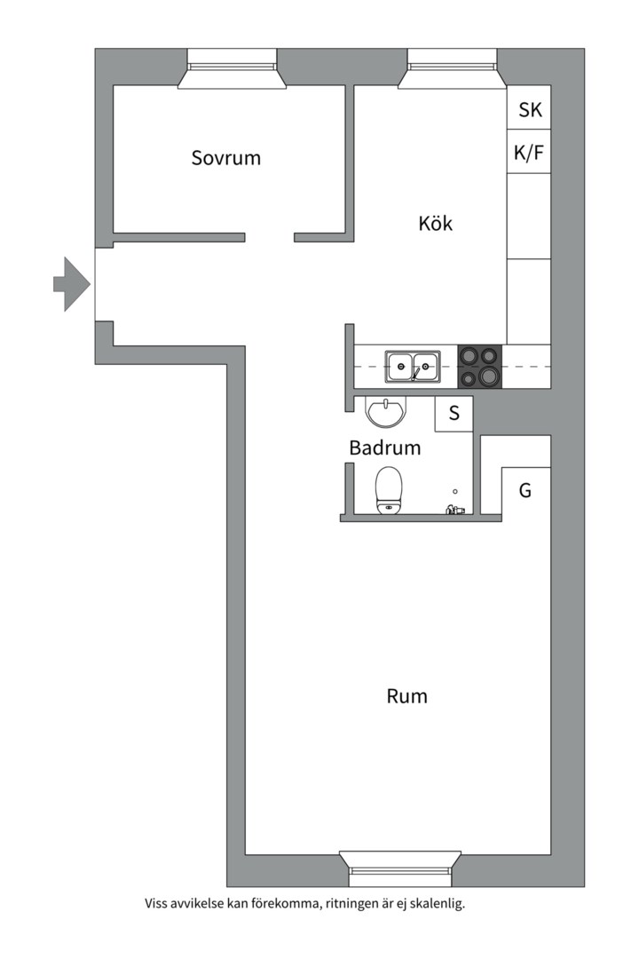 Planlösning från Väderkvarnsgatan 43 B, Till salu i Fålhagen, Uppsala