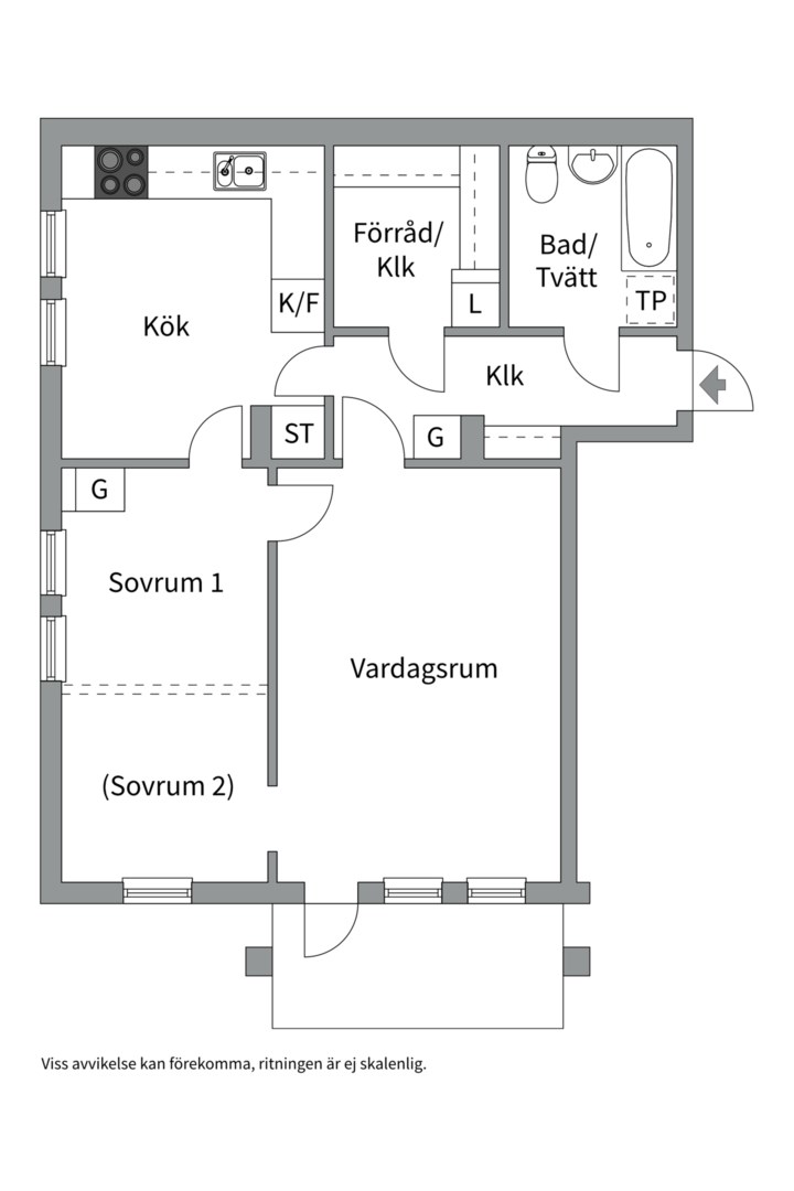 Planlösning från Skarpövägen 37, Till salu i Västra Orminge, Nacka