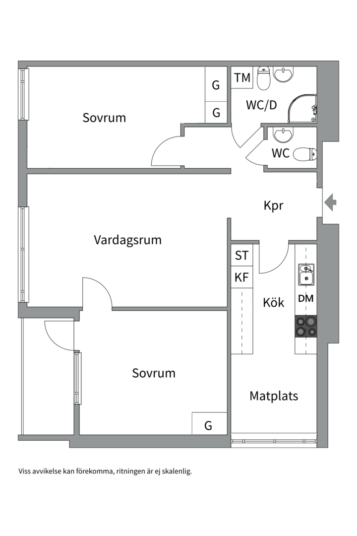 Planlösning från Släggkastargatan 16, Till salu i Rönnby, Västerås