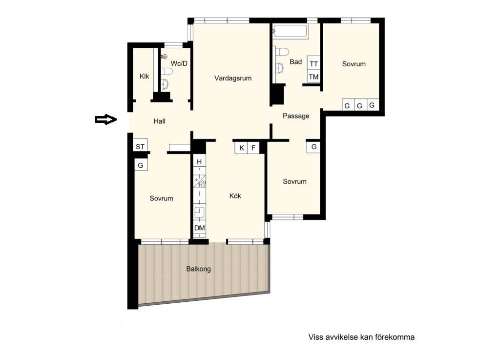 Bostadsbild från Slottsvägen 12, Till salu i Haga, Norra, Solna