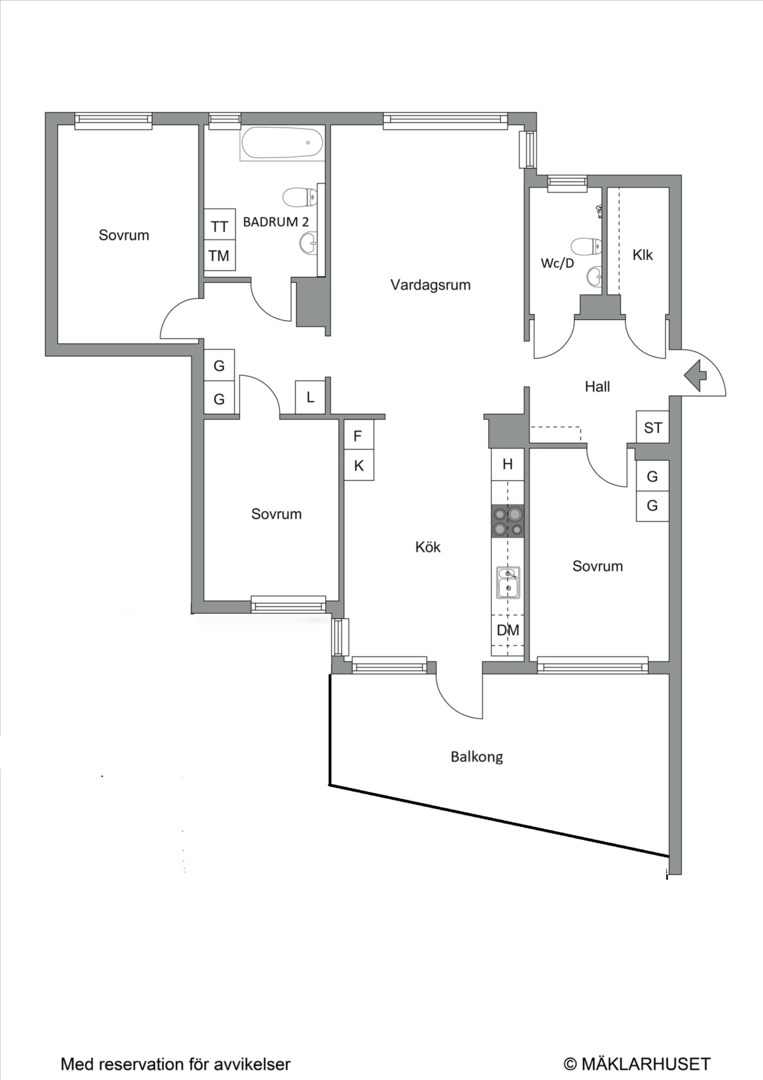 Planlösning från Slottsvägen 12, Såld i Haga, Norra, Solna