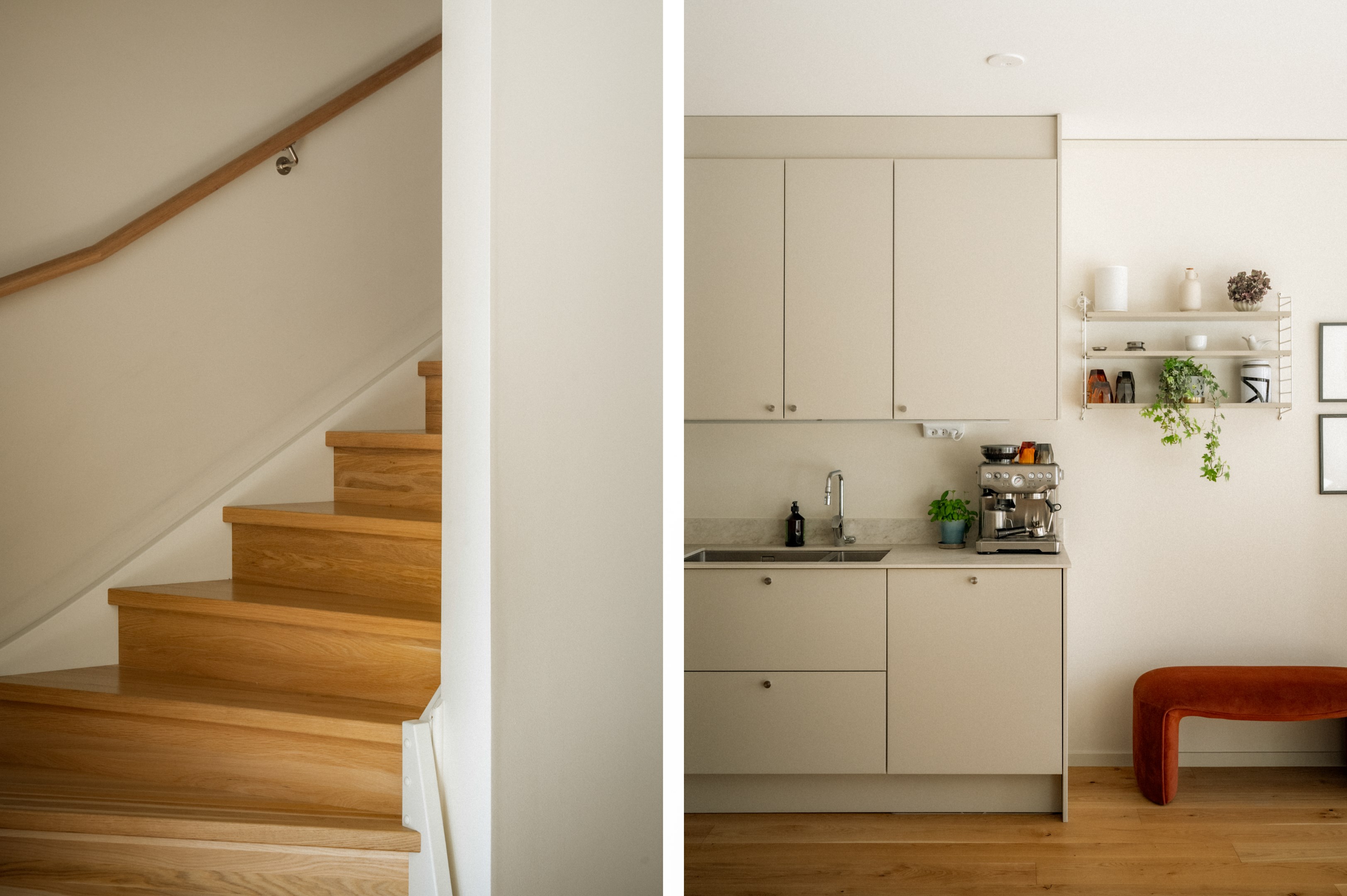 Materialvalen skapar harmoni - steg i massiv ek och genomgående enstaviga ekgolv