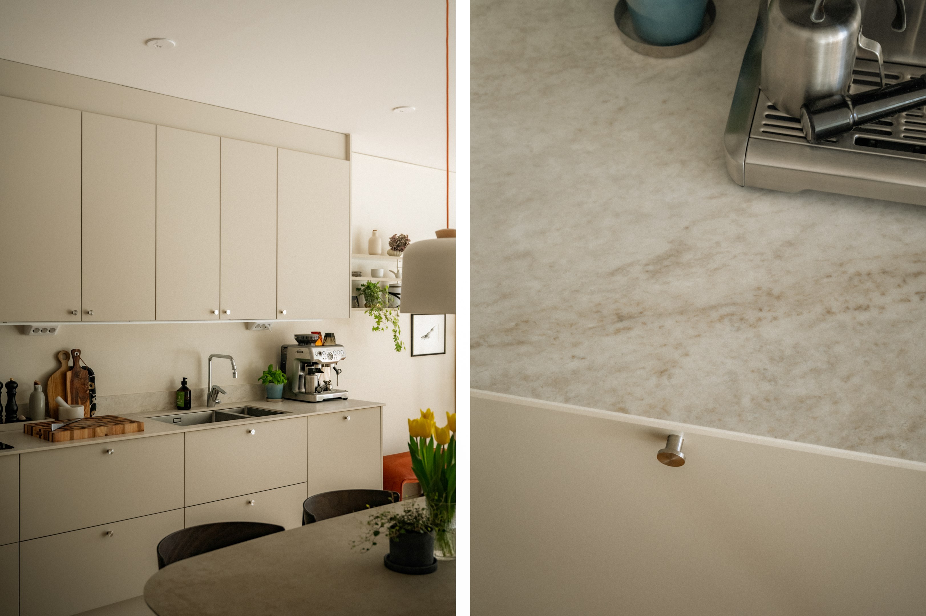 Bänkskiva i natursten med infälld ho