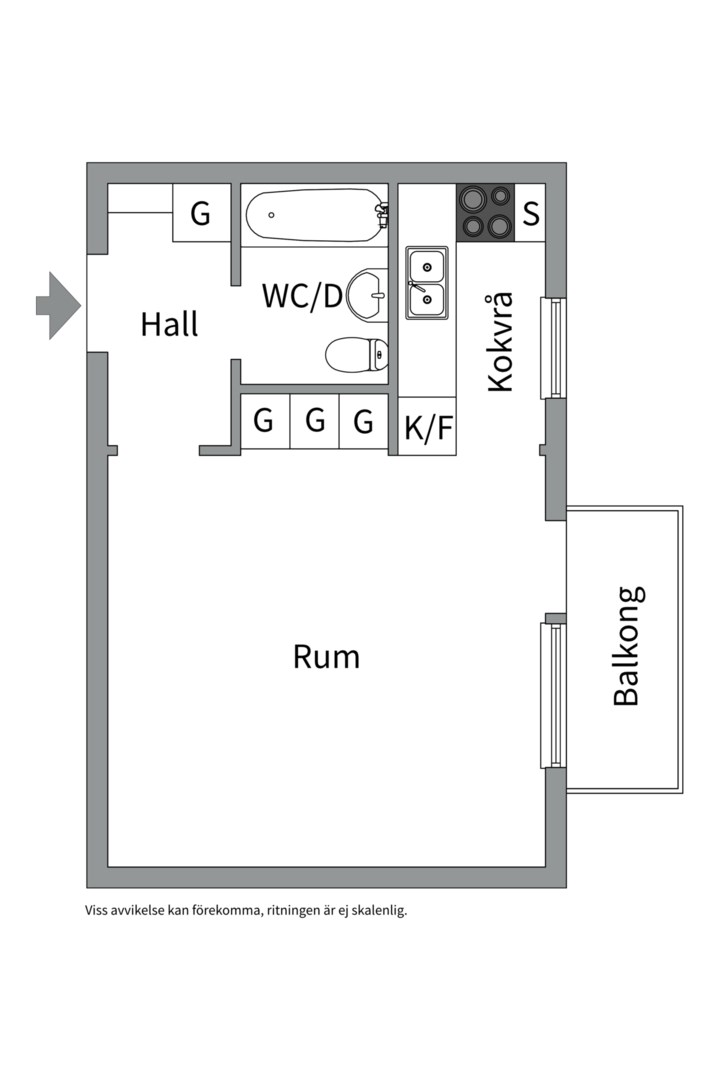 Planlösning från Kungsängsgatan 36B, Till salu i Centrum, Uppsala