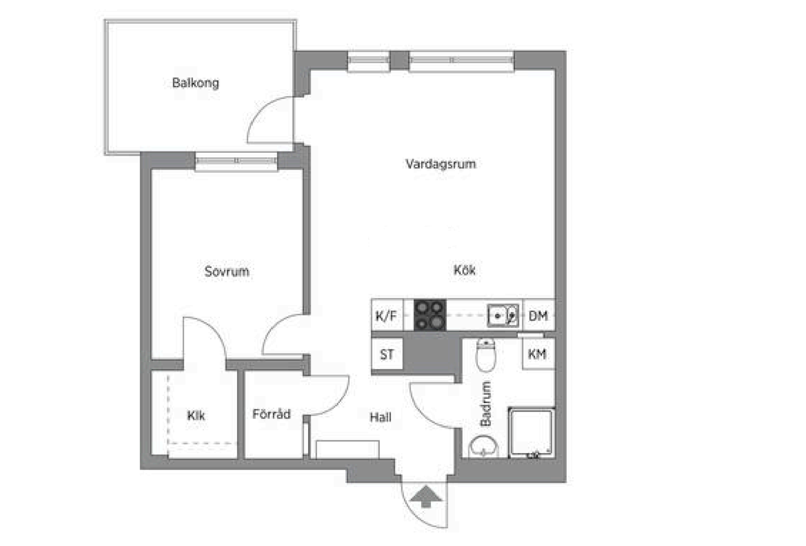 Planlösning från Storgatan 62C, Såld i Huvudsta, Solna