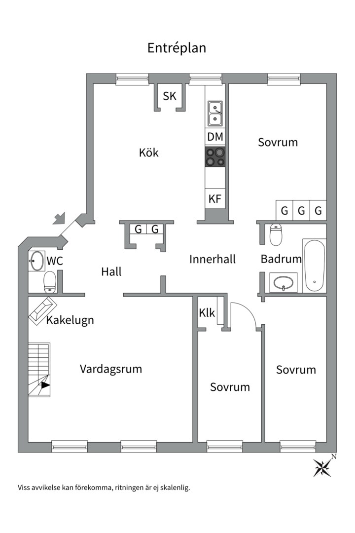 Planlösning från Tegnérgatan 20 A, Till salu i Luthagen, Uppsala
