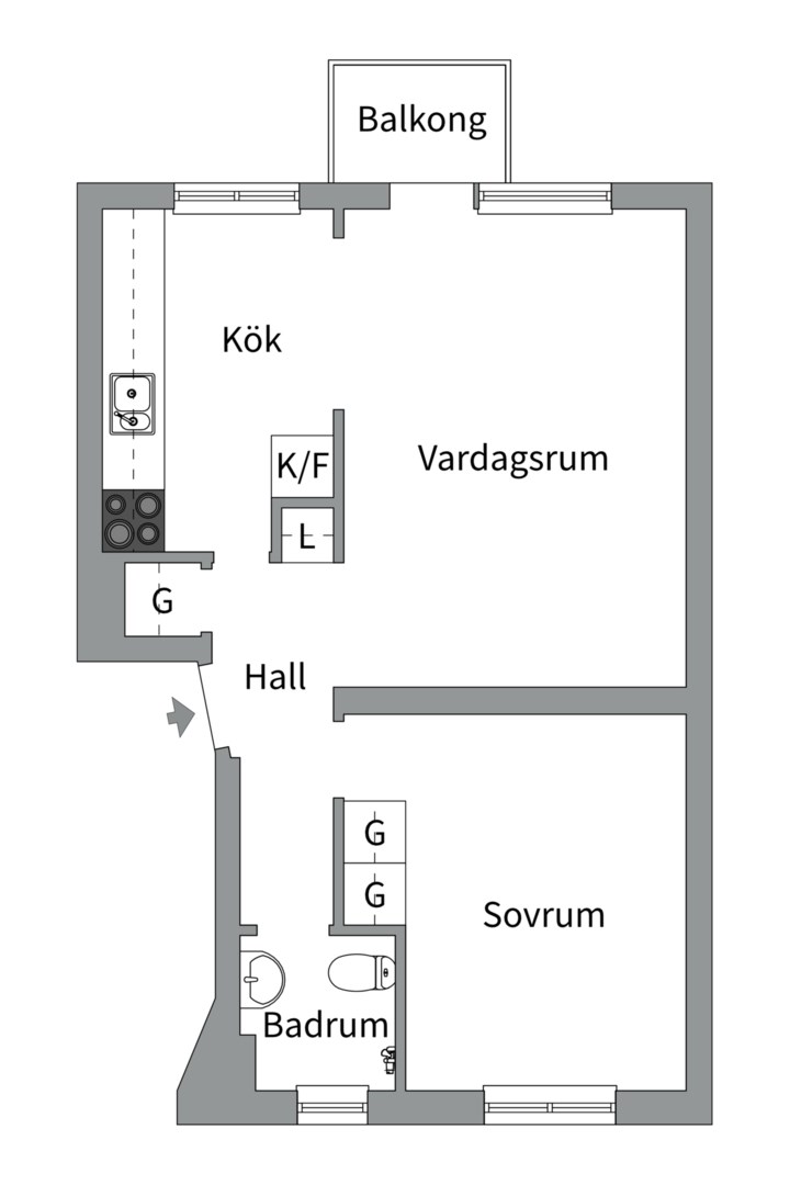 Planlösning från Sparbanksvägen 50, Till salu i Hägerstensåsen, Stockholm