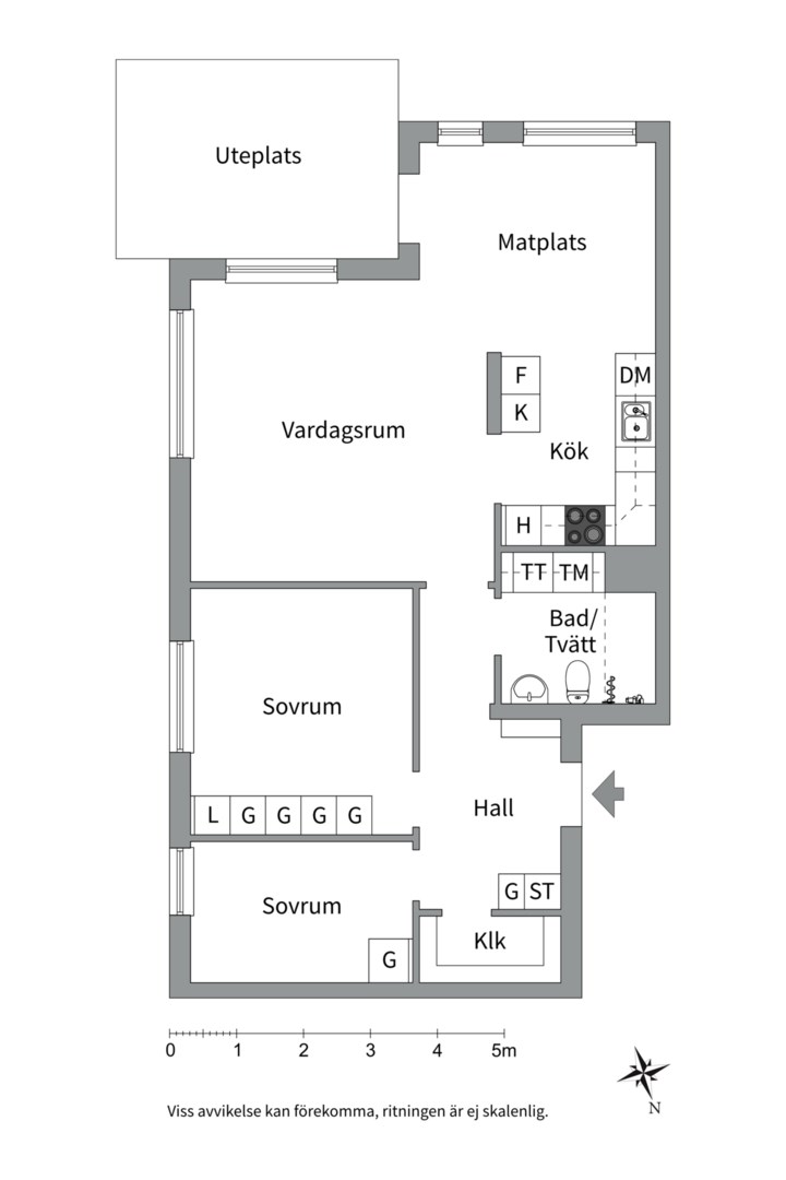 Planlösning från Polhemsgatan 8, Kommande i Rickomberga/Luthagen, Uppsala