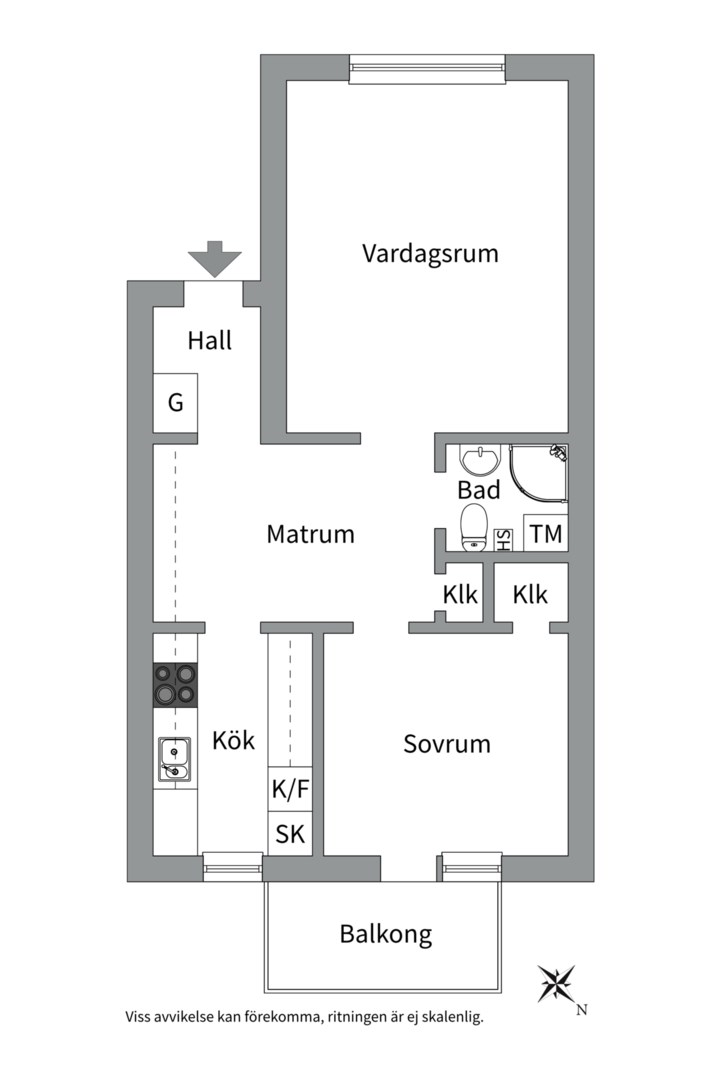 Planlösning från Vretgränd 4 B, Såld i Centrum, Uppsala