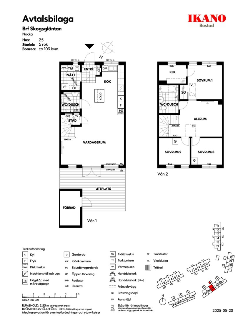 Planlösning från Boplatsringen 79C, Till salu i Älta, Nacka