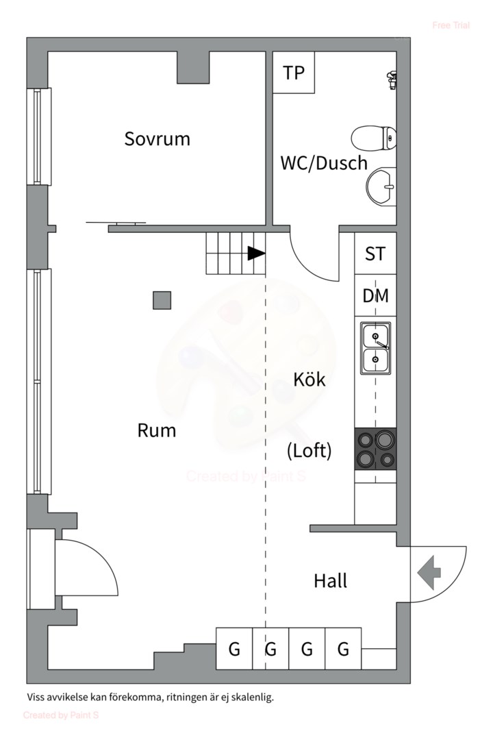 Planlösning från Stig Lindbergs Gata 17A, Till salu i Gustavsbergs - Porslinskvarteren, Värmdö
