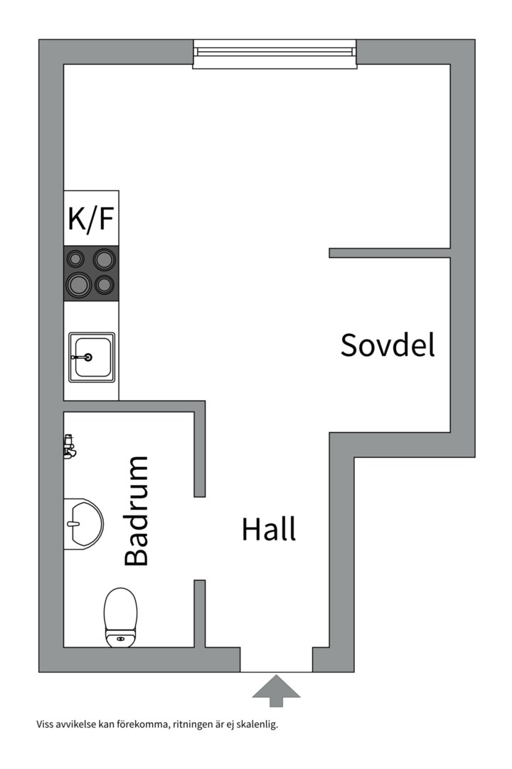 Planlösning från Skolgatan 33B, Såld i Främre Luthagen, Uppsala