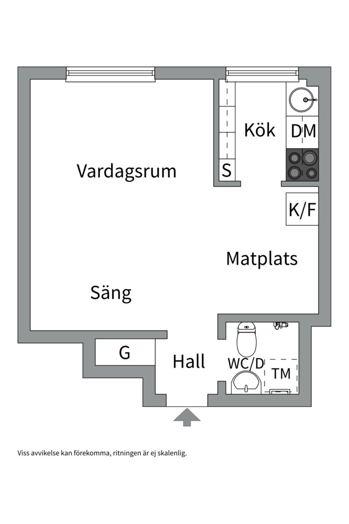 Planlösning från Hästholmsvägen 17, 3 tr, Till salu i Södermalm - Danviksklippan, Stockholm