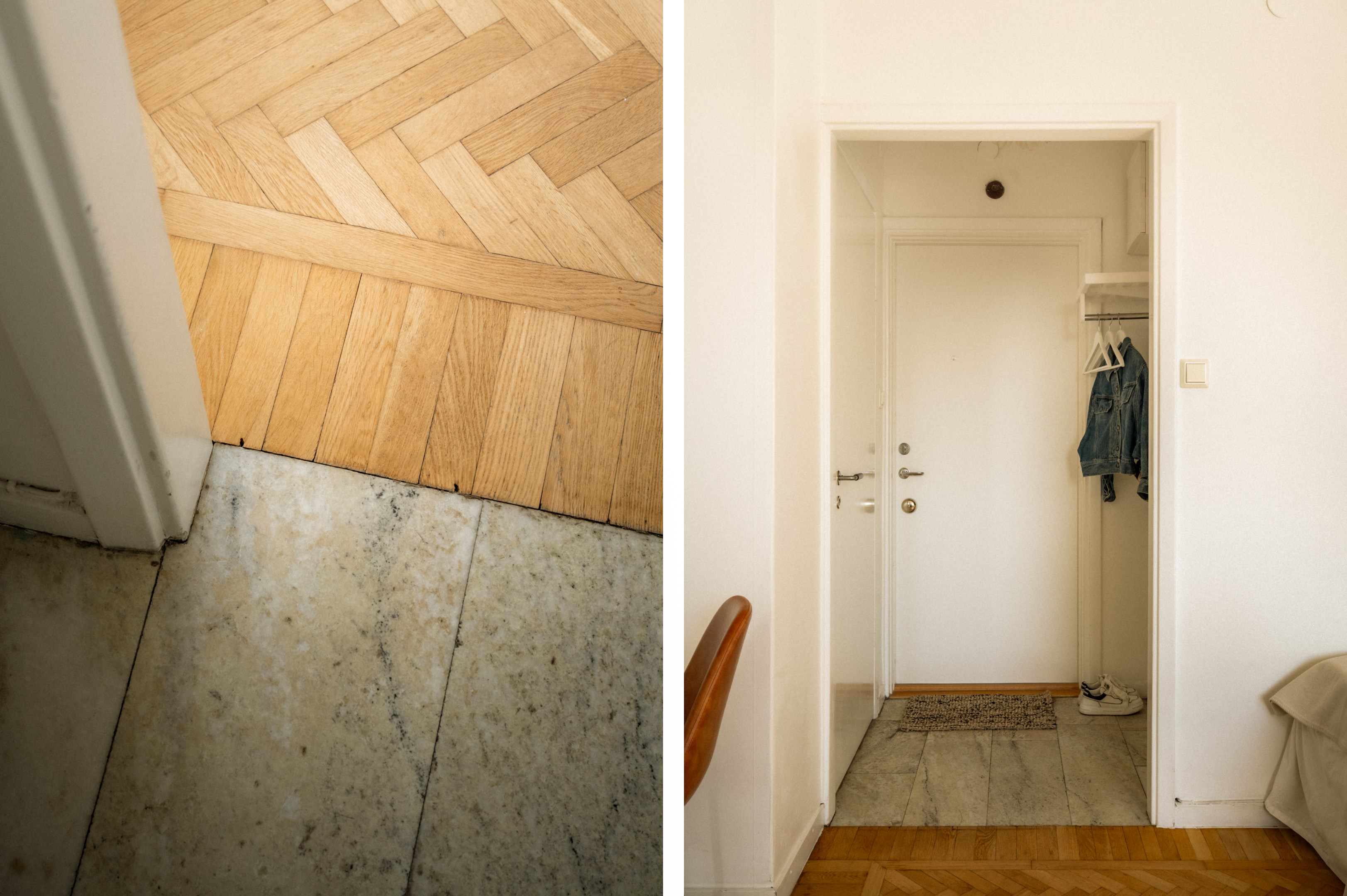 I hallen ligger ett vackert åldrat kakstensgolv - även det i original