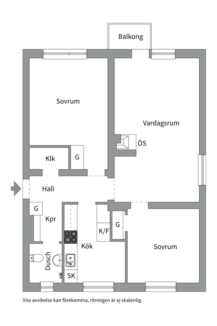 Planlösning från Svartbäcksgatan 72B, Såld i Svartbäcken, Uppsala