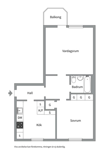 Planlösning från S:t Olofsgatan 66B, Kommande i Höganäs, Uppsala