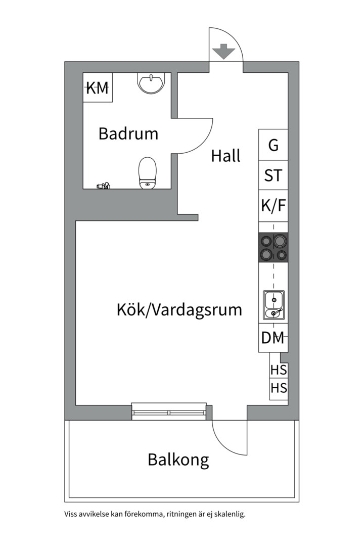 Planlösning från Leopoldsgatan 21, Kommande i Nyby, Uppsala