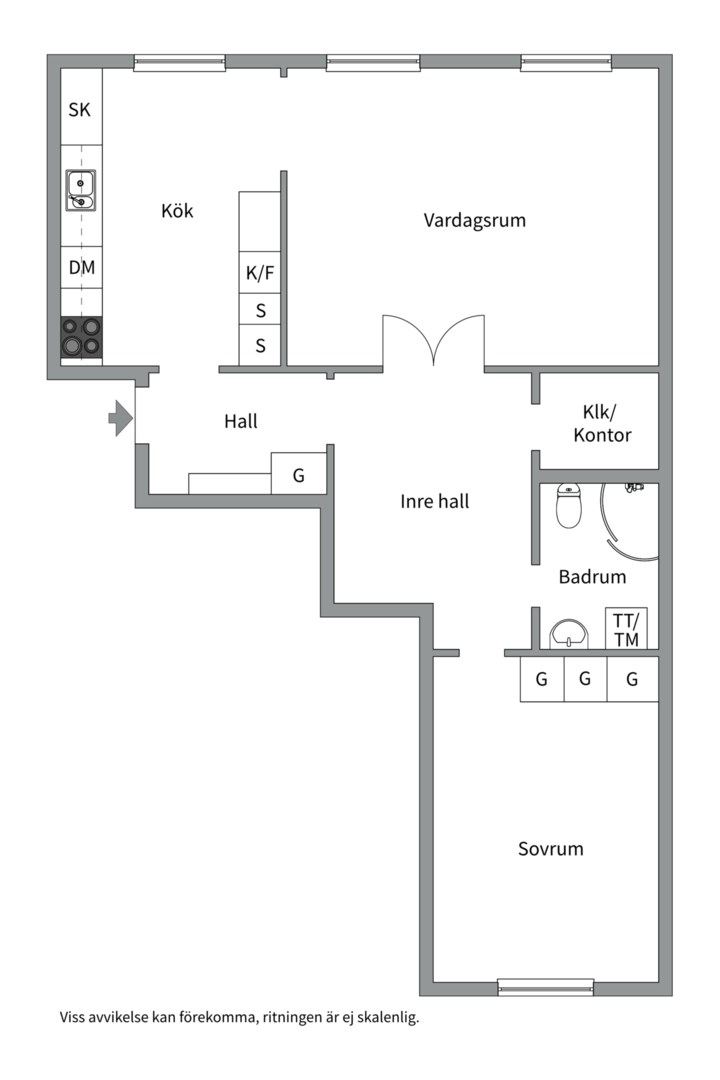 Planlösning från Salagatan 49B, Till salu i Fålhagen, Uppsala