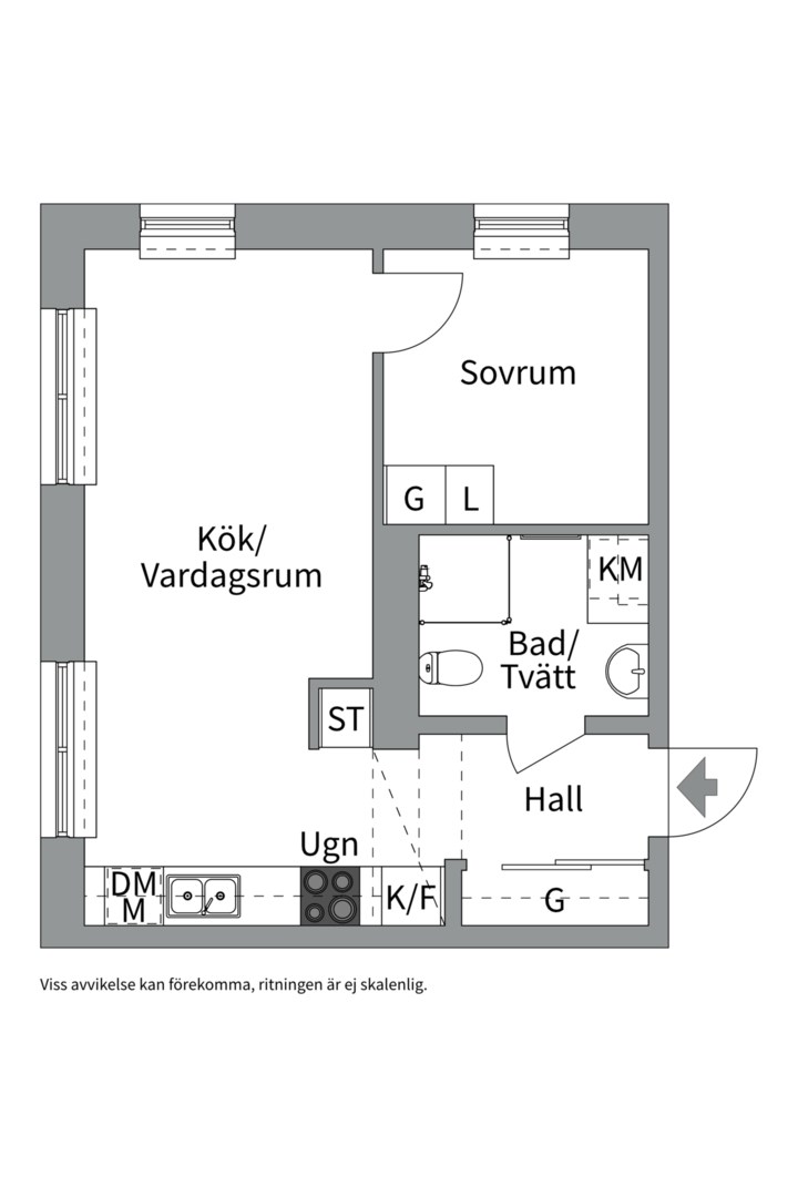 Planlösning från Pastorsgatan 3A, Till salu i Kapellgärdet, Uppsala