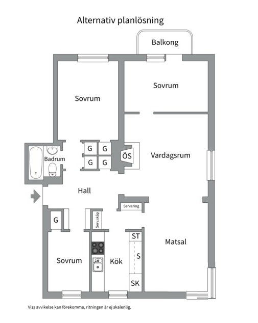 Bostadsbild från Biskopsgatan 6B, Såld i City, Västerås