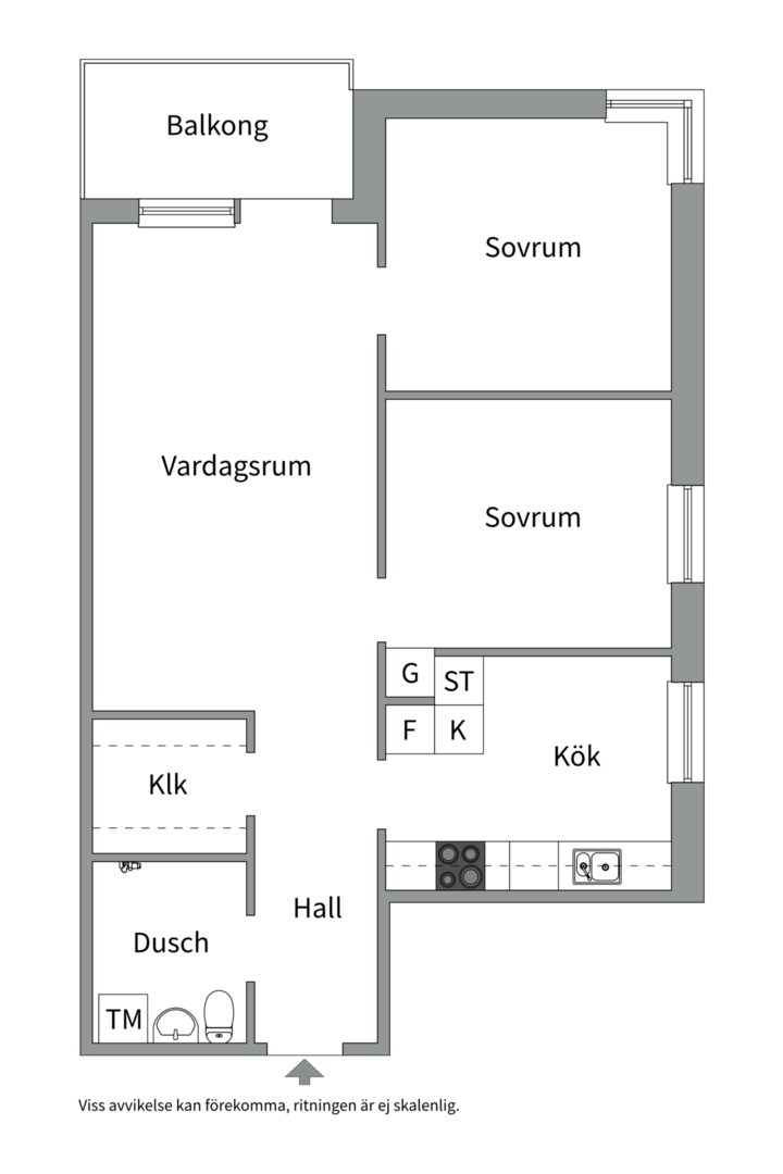 Planlösning från Kungsängsgatan 41A, Såld i Centrum, Uppsala