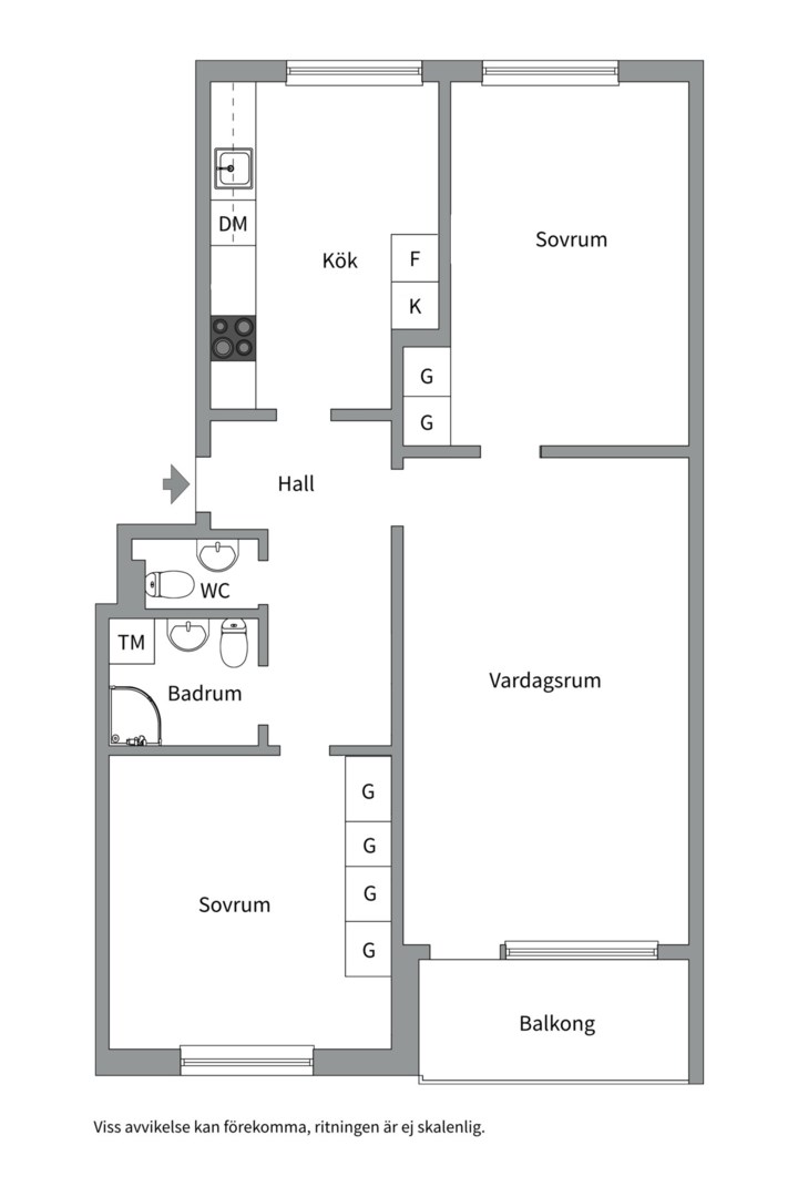 Planlösning från Kaserngatan 31, Till salu i Viksäng, Västerås