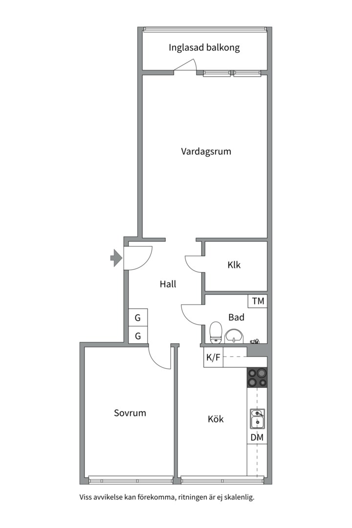 Planlösning från Norra Skjutbanegatan 18B, Till salu i Haga, Västerås