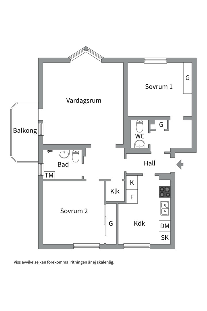 Planlösning från Malmabergsgatan 79A, Såld i Haga, Västerås