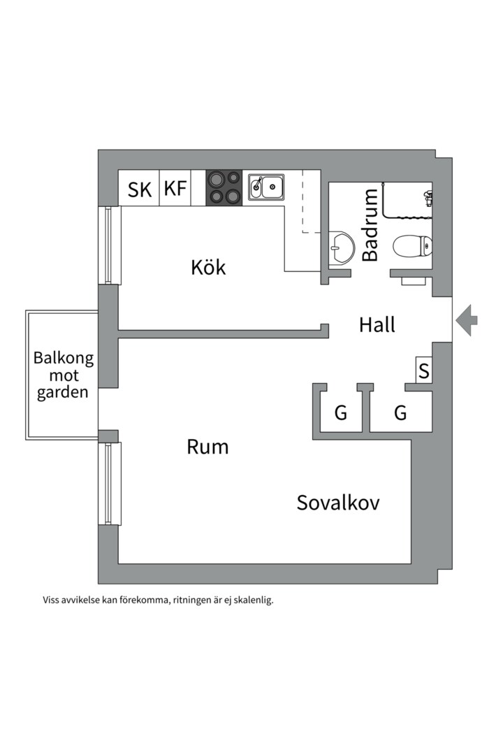 Planlösning från Götgatan 20 B, Kommande i Luthagen, Uppsala