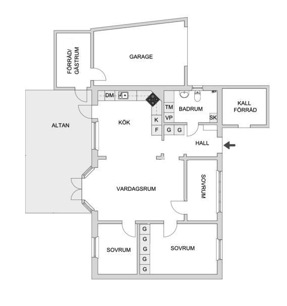 Planlösning från Öhmans väg 45, Såld i Gustavsberg - Farsta Slottsvik, Värmdö