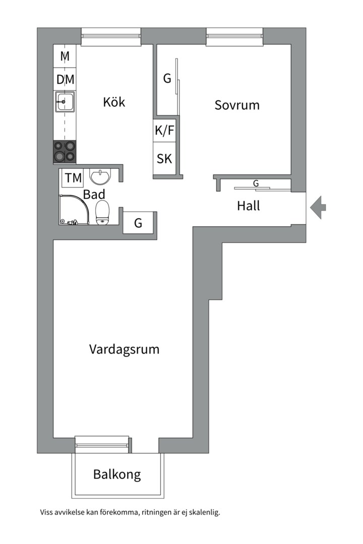 Planlösning från Svartbäcksgatan 103B, Såld i Svartbäcken, Uppsala