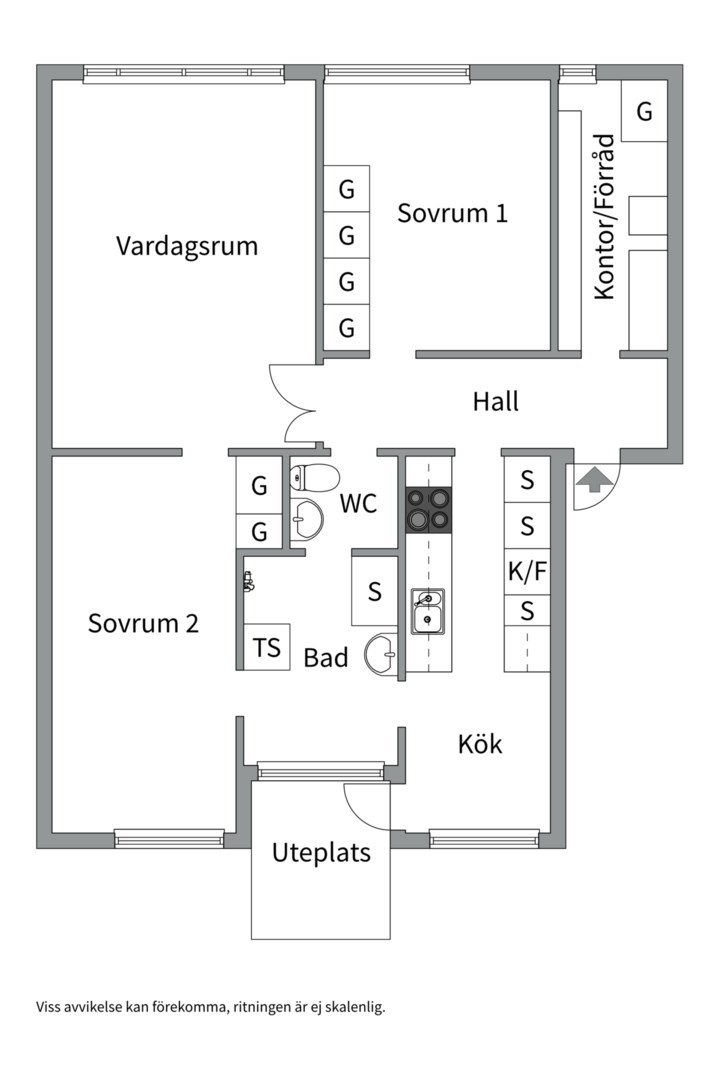 Planlösning från Morkullegatan 18, Såld i Råby, Västerås