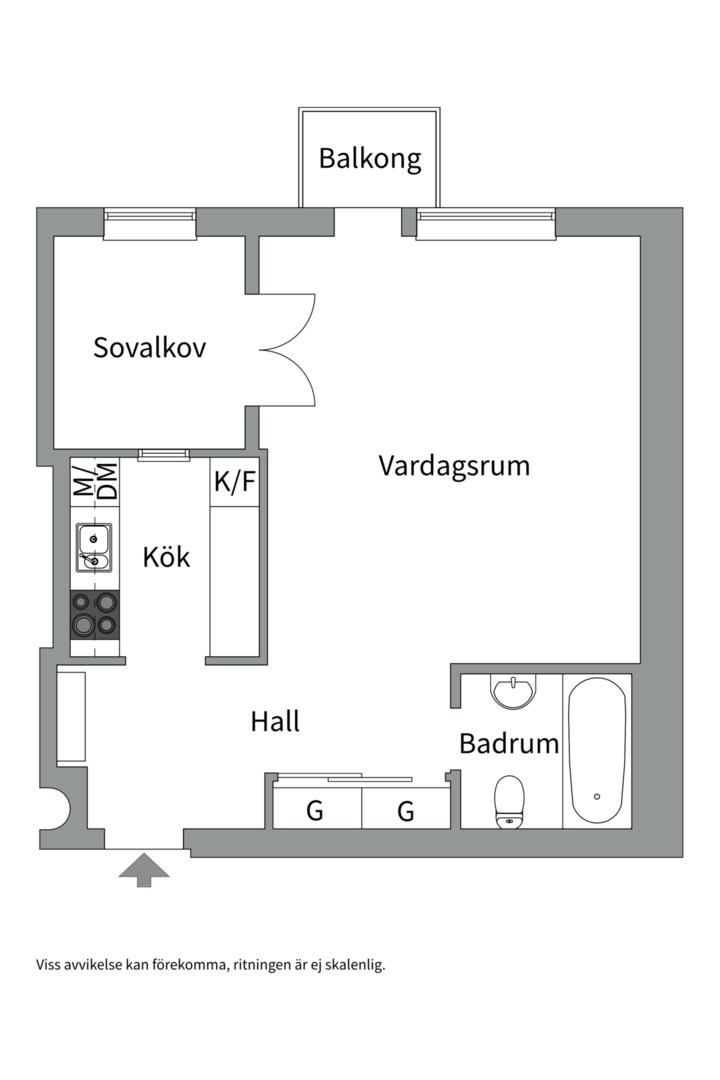 Planlösning från Rudbecksgatan 4B, Såld i Centrum, Västerås