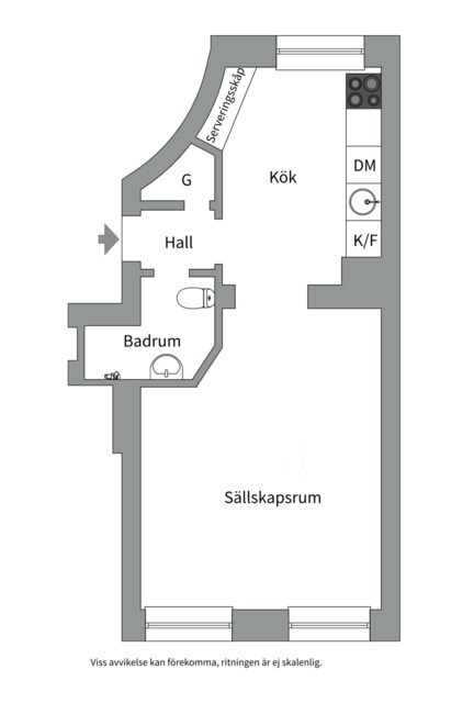 Planlösning från Roslagsgatan 41, 3tr, Kommande i Vasastan - Sibirien, Stockholm