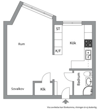 Planlösning från Kastanjegatan 7, Till salu i Salabacke, Uppsala