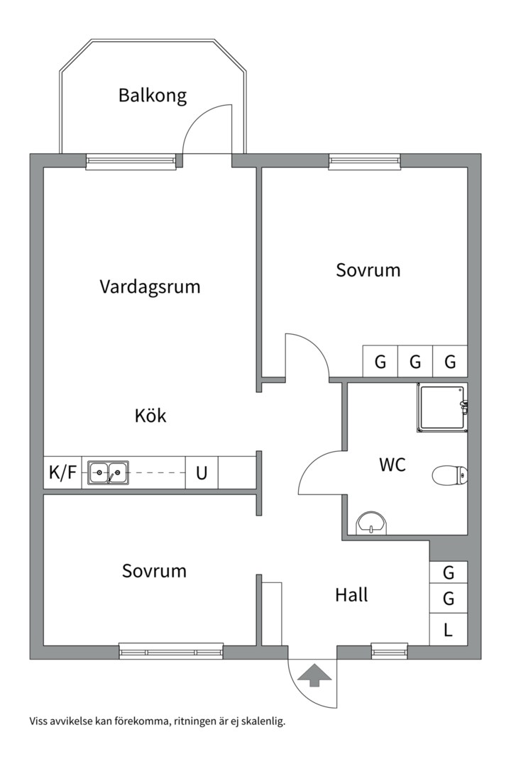 Planlösning från Salagatan 20A, Till salu i Centrum, Uppsala