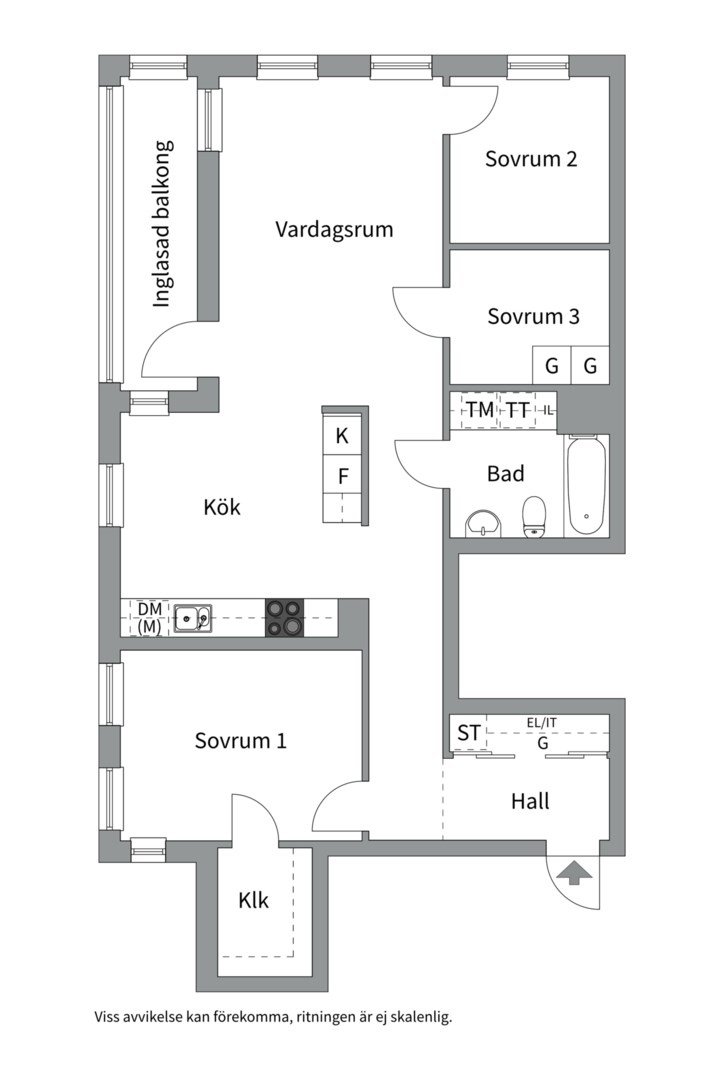 Planlösning från Sturehillsvägen 10, 3 tr, Till salu i Liljeholmen - Liljeholmskajen, Stockholm