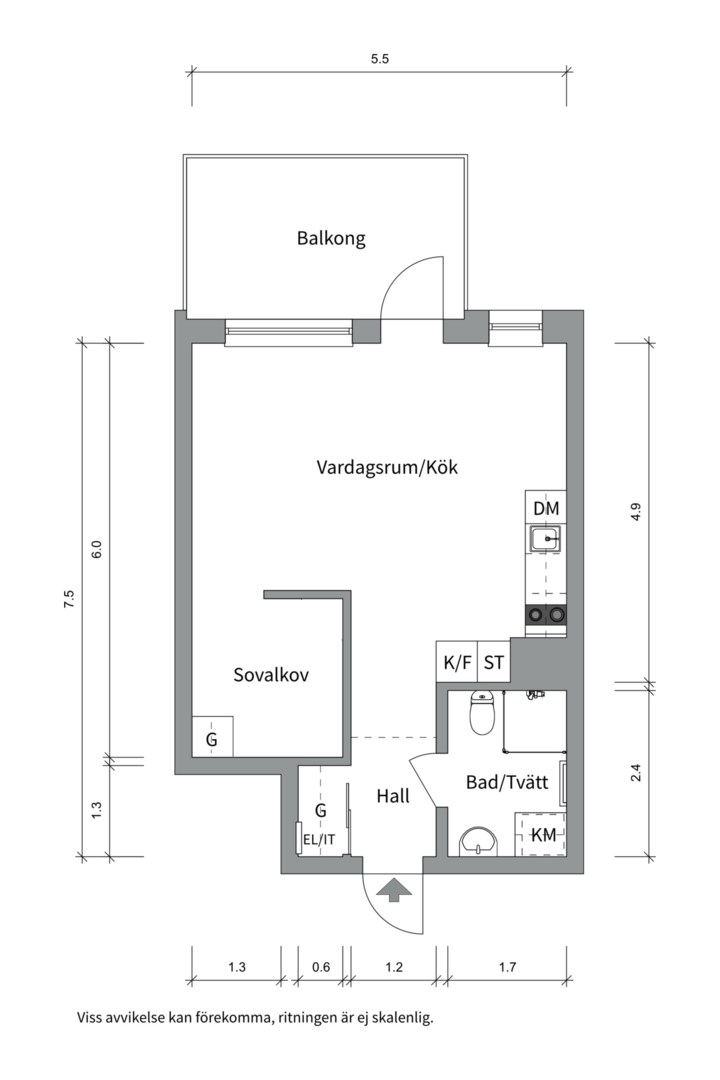 Planlösning från Sågargatan 12B, Såld i Kungsängen, Uppsala
