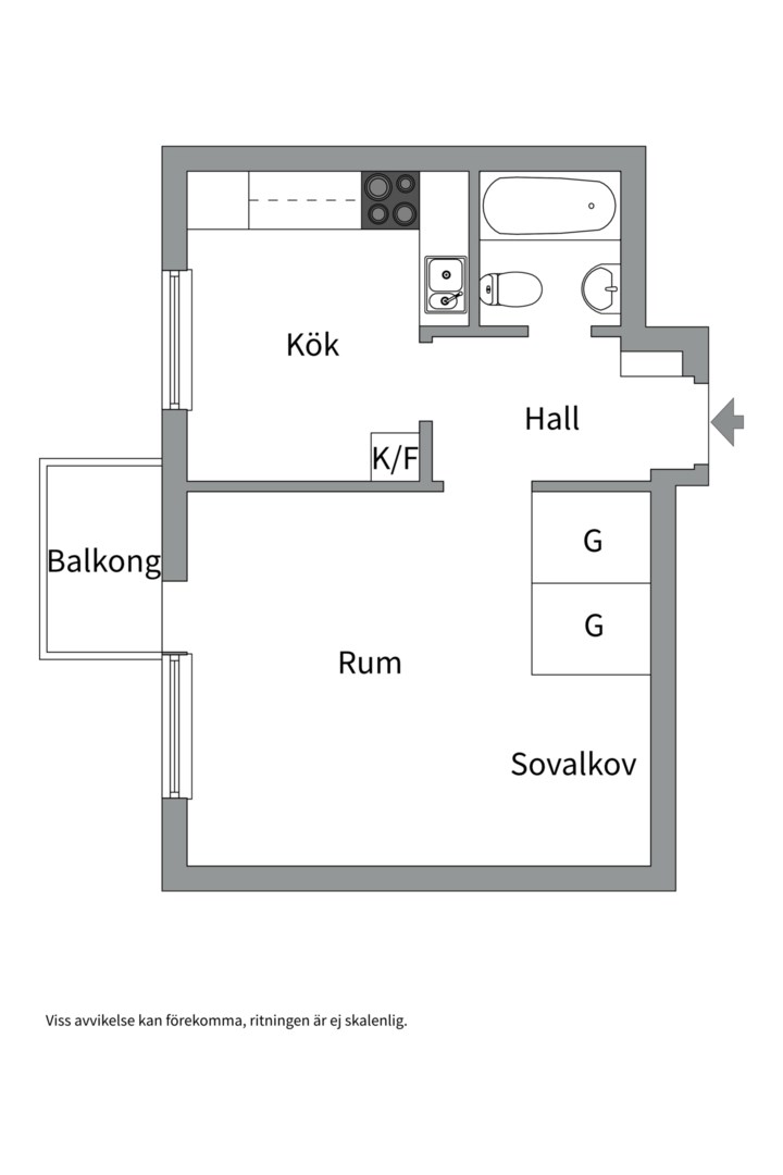 Planlösning från Swedenborgsgatan 32A, Till salu i Svartbäcken, Uppsala