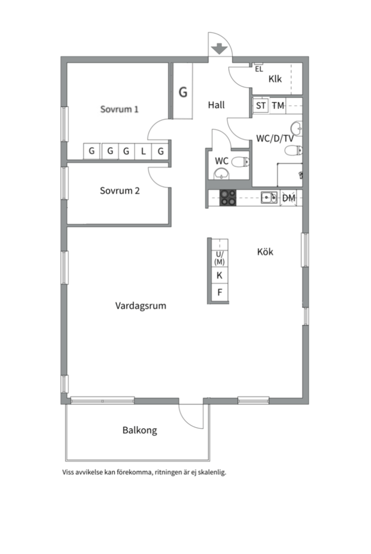 Planlösning från Musikvägen 3, Kommande i Lillängen, Nacka